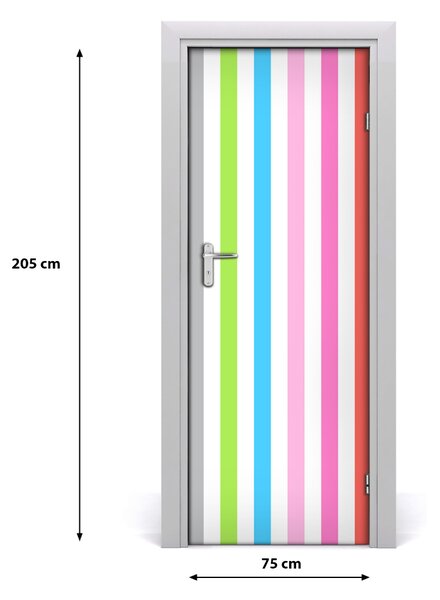 Samolepiace fototapety na dvere farebné pásky 75x205 cm
