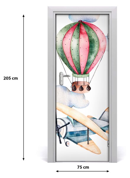 Samolepiace fototapety na dvere Balóny a lietadlá 75x205 cm