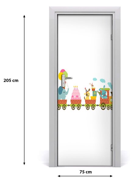 Samolepiace fototapety na dvere veselý vlak 75x205 cm
