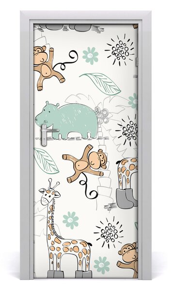 Samolepiace fototapety na dvere zvieratá Afrika 85x205 cm