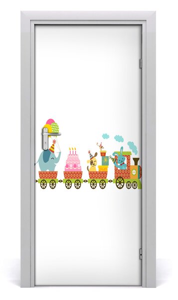 Samolepiace fototapety na dvere veselý vlak 85x205 cm