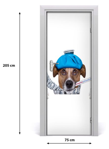 Samolepiace fototapety na dvere chorý pes 75x205 cm