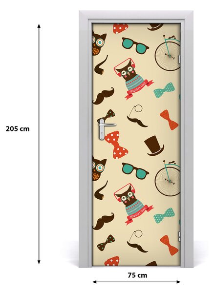 Samolepiace fototapety na dvere Sova kolo okuliare 75x205 cm