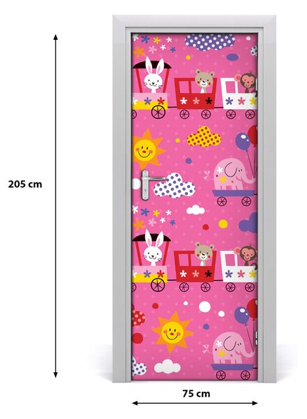 Samolepiace fototapety na dvere veselý vlak 75x205 cm