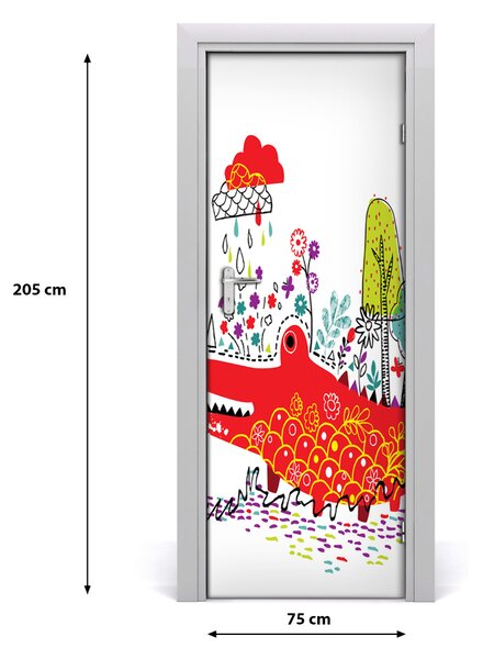 Samolepiace fototapety na dvere krokodíl 75x205 cm
