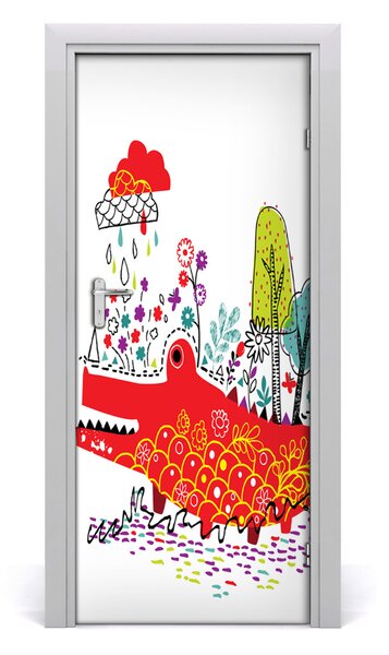 Samolepiace fototapety na dvere krokodíl 85x205 cm