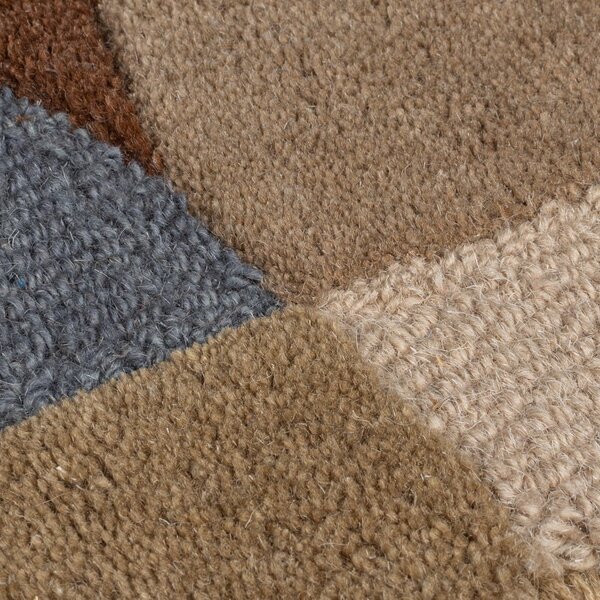 Sivobéžový ručne tkaný vlnený behúň 80x230 cm Mia Ellipse – Flair Rugs