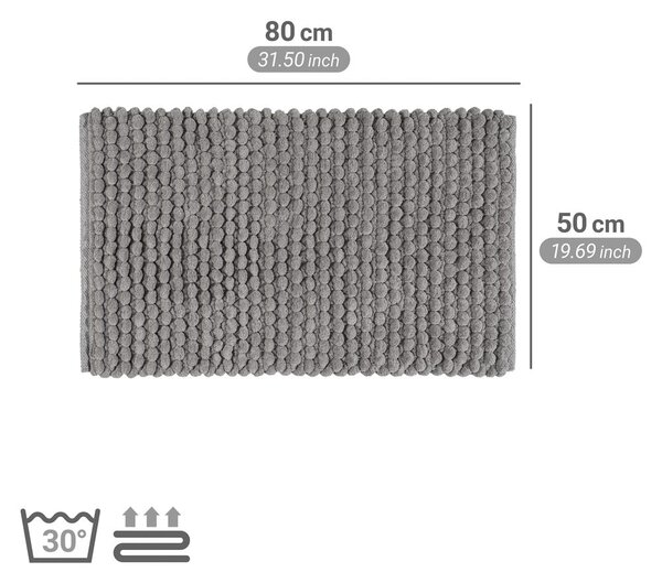 Sivá textilná kúpeľňová predložka 50x80 cm Solivo – Wenko