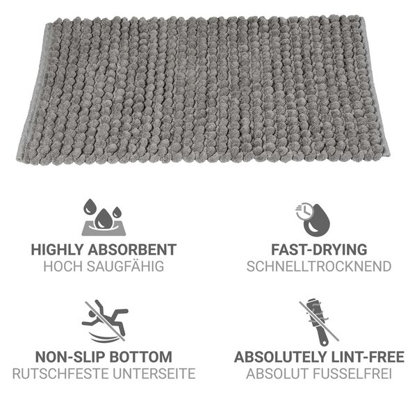 Sivá textilná kúpeľňová predložka 50x80 cm Solivo – Wenko