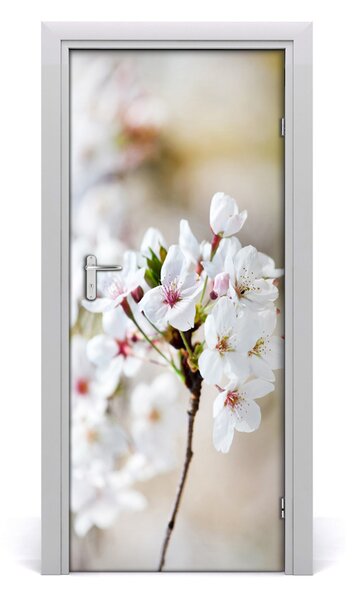 Samolepiace fototapety na dvere kvety višne 85x205 cm