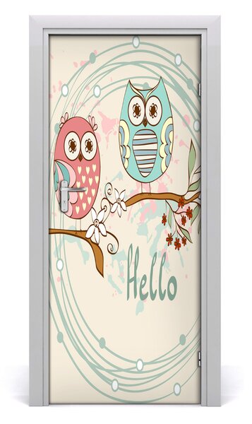 Samolepiace fototapety na dvere sovy 85x205 cm