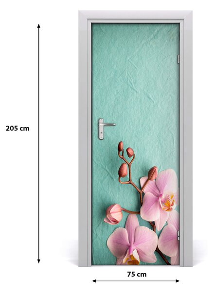 Samolepiace fototapety na dvere ružová orchidea 75x205 cm