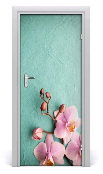 Samolepiace fototapety na dvere ružová orchidea 85x205 cm
