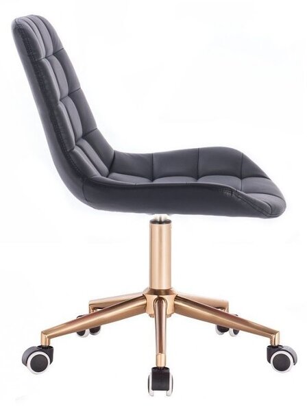 LuxuryForm DESIGN Stolička PARIS na zlatej podstave s kolieskami - čierna