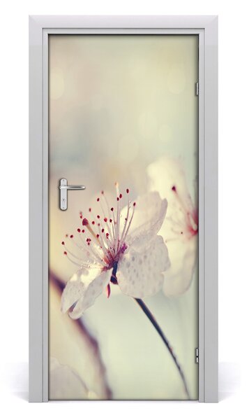 Samolepiace fototapety na dvere kvety višne 85x205 cm
