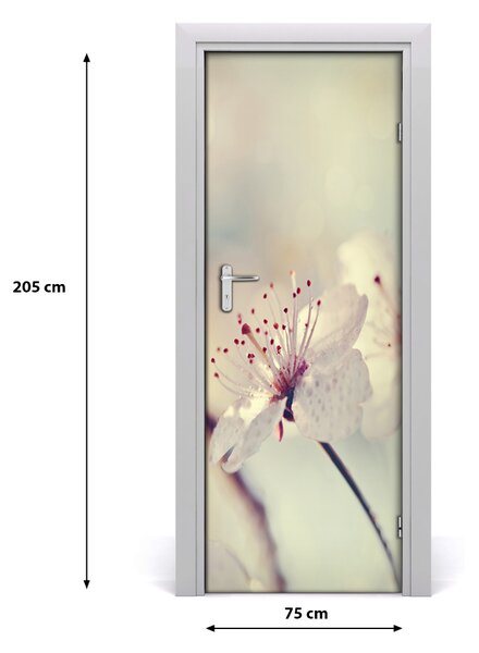 Samolepiace fototapety na dvere kvety višne 75x205 cm