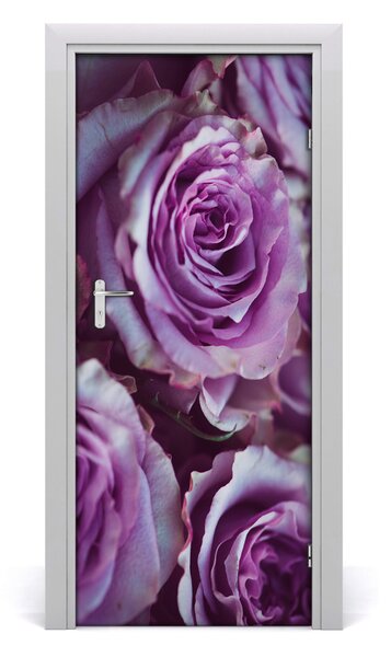 Samolepiace fototapety na dvere fialové ruže 85x205 cm