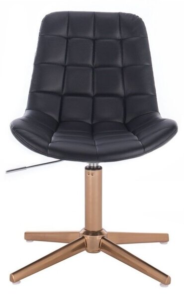 LuxuryForm DESIGN Stolička PARIS na zlatom kríži - čierna