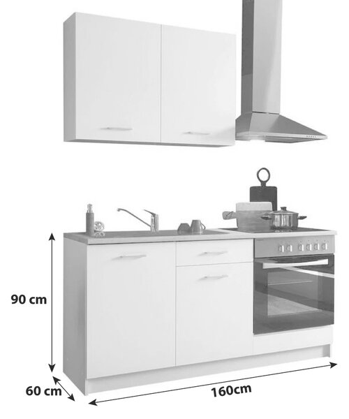 KUCHYNSKÝ BLOK BEZ SPOTREBIČO 160 cm P & B - Online Only kuchyne, Online Only