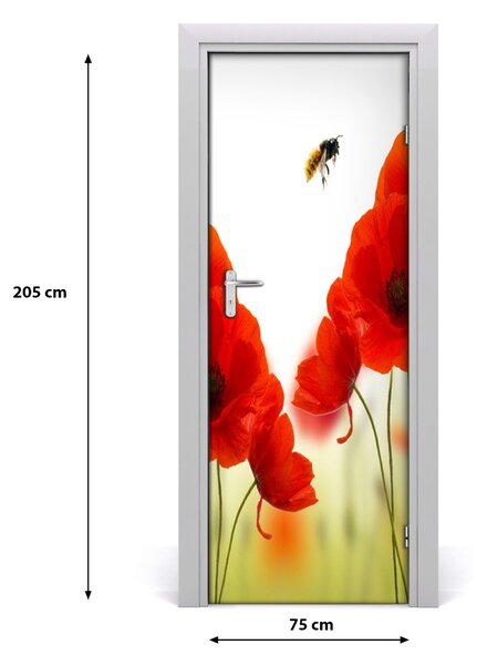 Fototapeta na dvere pole mak 75x205 cm