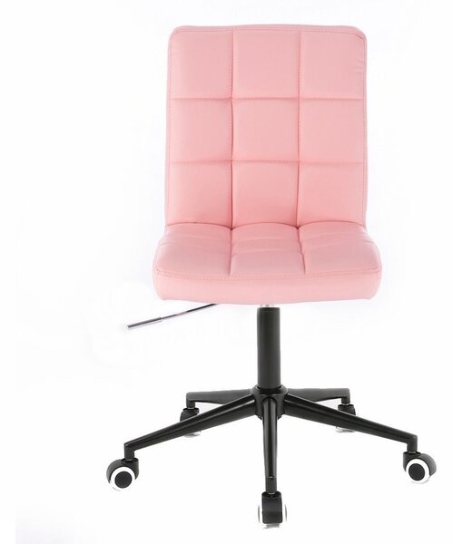 LuxuryForm DESIGN Stolička TOLEDO na čiernej podstave s kolieskami - ružová
