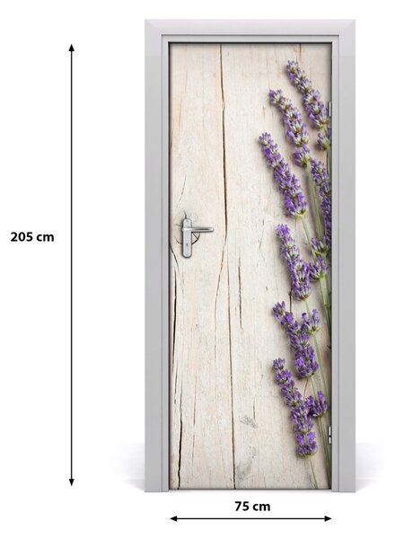 Fototapeta na dvere levanduľa drevo 75x205 cm