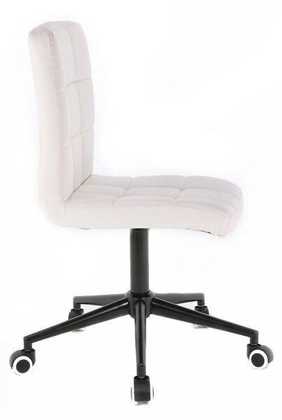 LuxuryForm DESIGN Stolička TOLEDO na čiernej podstave s kolieskami - biela