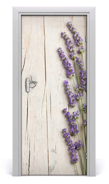 Fototapeta na dvere levanduľa drevo 85x205 cm