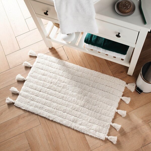 Biela kúpeľňová predložka 50x80 cm Minatis – douceur d'intérieur