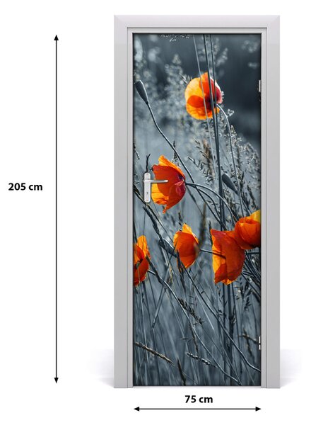 Fototapeta na dvere pole mak 75x205 cm