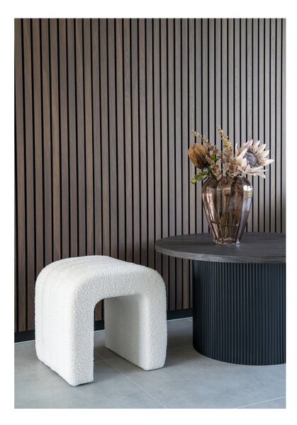 Biely taburet z textílie buklé Colma – House Nordic