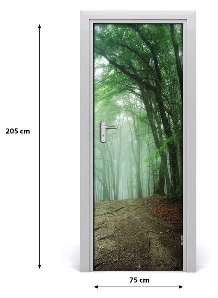 Fototapeta na dvere samolepiace hmla v lese 75x205 cm