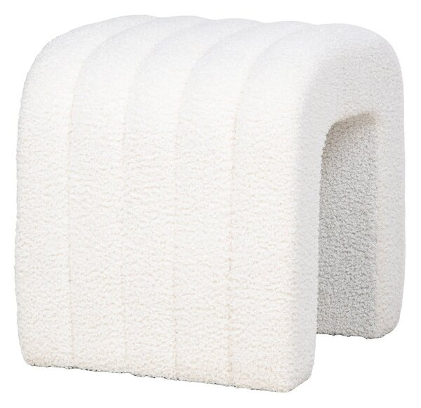 Biely taburet z textílie buklé Colma – House Nordic