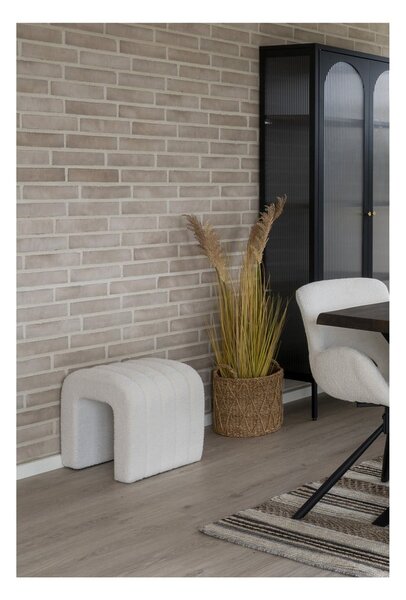 Biely taburet z textílie buklé Colma – House Nordic