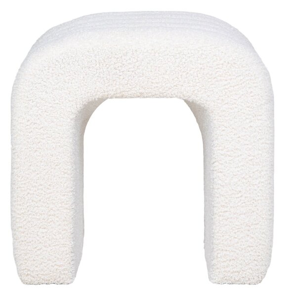 Biely taburet z textílie buklé Colma – House Nordic