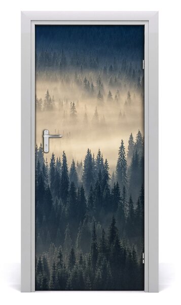 Fototapeta na dvere samolepiace hmla nad lesom 85x205 cm