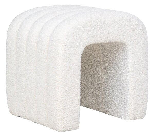 Biely taburet z textílie buklé Colma – House Nordic