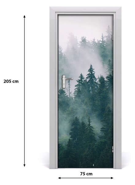 Fototapeta na dvere hmla nad lesom 75x205 cm