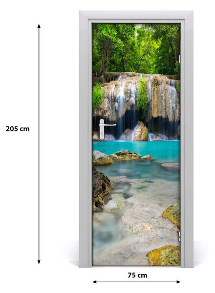 Fototapeta na dvere vodopád džungle 75x205 cm