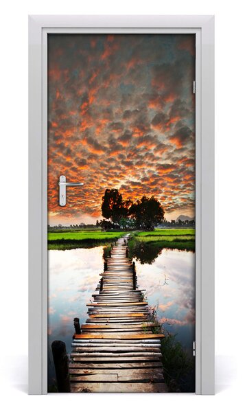 Fototapeta na dvere drevený most 85x205 cm
