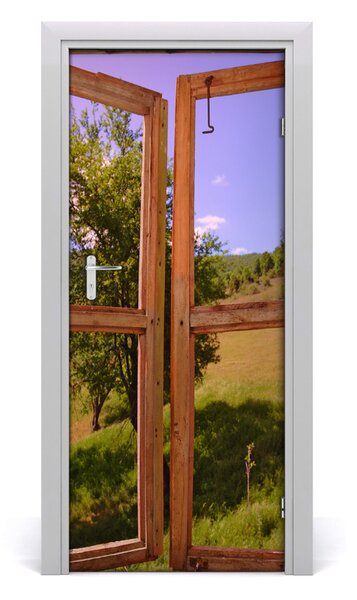 Fototapeta na dvere za oknom 85x205 cm
