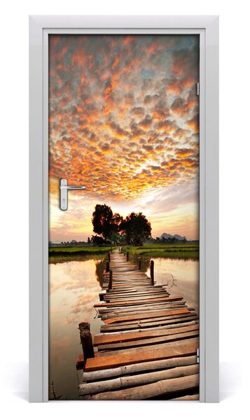 Fototapeta na dvere drevený most 85x205 cm