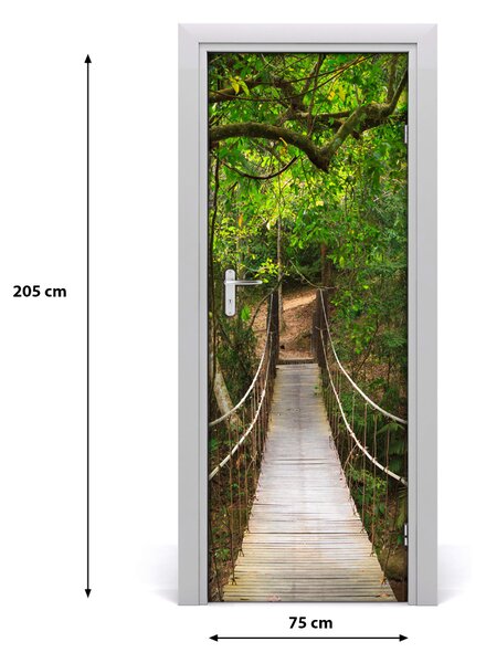 Fototapeta na dvere visiaci most v lese 75x205 cm