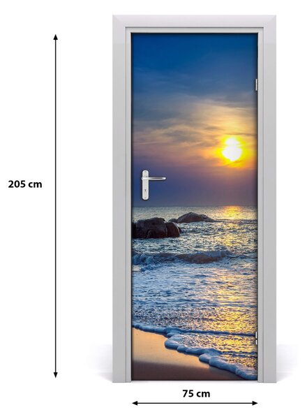 Fototapeta na dvere západ slnka pláž 75x205 cm