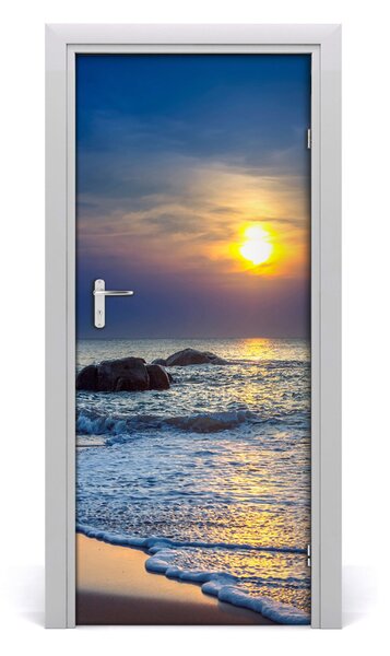 Fototapeta na dvere západ slnka pláž 85x205 cm