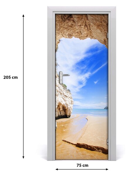 Fototapeta na dvere jaskyne nad morom 75x205 cm