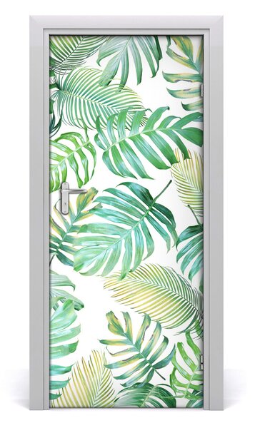 Samolepiace fototapety na dvere tropické lístia 85x205 cm