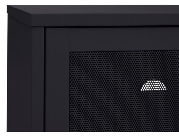 Čierny kovový TV stolík 160x55x45 cm Veep – Unique Furniture