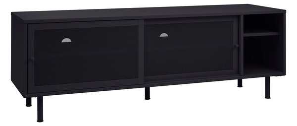 Čierny kovový TV stolík 160x55x45 cm Veep – Unique Furniture