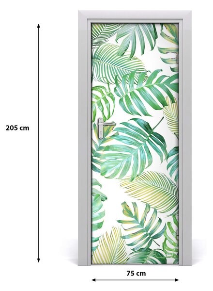 Samolepiace fototapety na dvere tropické lístia 75x205 cm